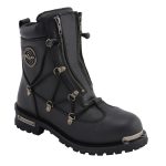 Milwaukee Leather MBM9075 Men’s Black Leather 6-inch Plain Toe Dual Zipper Motorcycle Rider Boots - Image 4