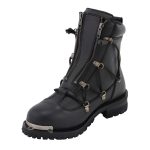 Milwaukee Leather MBM9075 Men’s Black Leather 6-inch Plain Toe Dual Zipper Motorcycle Rider Boots - Image 5