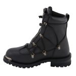 Milwaukee Leather MBM9075 Men’s Black Leather 6-inch Plain Toe Dual Zipper Motorcycle Rider Boots - Image 7