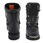 Milwaukee Leather MBM9075 Men’s Black Leather 6-inch Plain Toe Dual Zipper Motorcycle Rider Boots - Image 6