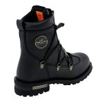 Milwaukee Leather MBM9075 Men’s Black Leather 6-inch Plain Toe Dual Zipper Motorcycle Rider Boots - Image 9