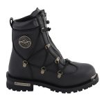 Milwaukee Leather MBM9075 Men’s Black Leather 6-inch Plain Toe Dual Zipper Motorcycle Rider Boots - Image 10