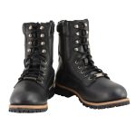 Milwaukee Leather Men’s Classic Black Leather Wide Width Lace-Up Logger Boots w/ Side Zipper MBM9095W - Image 9