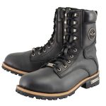 Milwaukee Leather Men’s Classic Black Leather Lace-Up Logger Boots w/ Side Zipper MBM9095 - Image 6