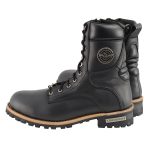 Milwaukee Leather Men’s Classic Black Leather Wide Width Lace-Up Logger Boots w/ Side Zipper MBM9095W - Image 6
