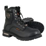 Milwaukee Leather Men’s Black Leather Wide Width 6-Inch Lace-Up Logger Waterproof Motorcycle Boots MBM9096WP - Image 4