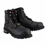 Milwaukee Leather MBM9097WPST Men’s Black Wide-Width 6-inch Logger Steel Toe Water Proof Leather Boots