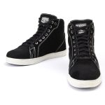 Milwaukee Leather MBM9107 Men’s Black Suede Leather w/ White Stitching Reinforced Street Riding Shoes w/ Ankle Support - Image 5