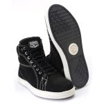 Milwaukee Leather MBM9107 Men’s Black Suede Leather w/ White Stitching Reinforced Street Riding Shoes w/ Ankle Support - Image 4