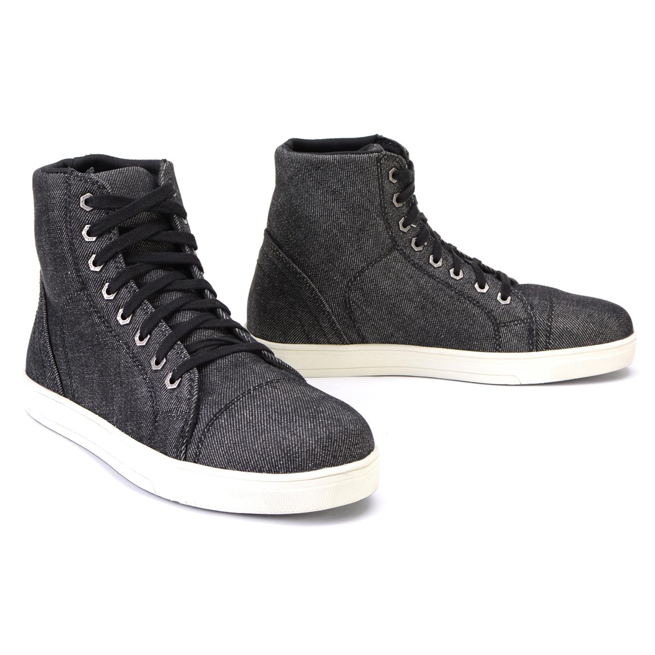 Milwaukee Leather MBM9108 Men’s Black Canvas Reinforced Motorcycle Casual Street Riding Shoes w/ Ankle Support