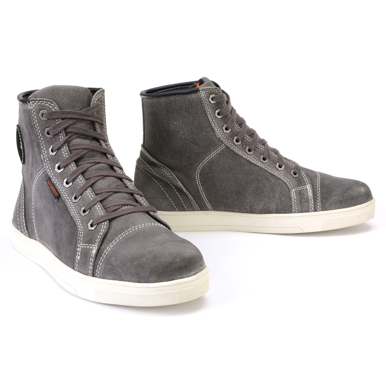 Milwaukee Leather MBM9109 Men’s Grey Suede Leather Reinforced Street Riding Waterproof Shoes w/ Ankle Support