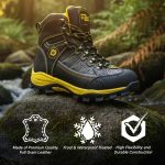 Bazalt MBM9125ST Men’s Black & Yellow Faux Fur Lined Waterproof Leather Work Boots with Composite Toe - Image 2