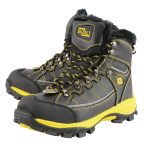 Bazalt MBM9125ST Men’s Black & Yellow Faux Fur Lined Waterproof Leather Work Boots with Composite Toe - Image 5