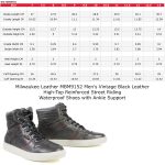 Milwaukee Leather MBM9153 Men’s Vintage Grey Leather High-Top Reinforced Street Riding Waterproof Shoes - Image 3