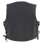 Milwaukee Leather MDK3900 Kids Classic Black Denim Side Lace Vest - Image 5