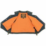 Milwaukee Leather MDK3900 Kids Classic Blue Denim Side Lace Vest - Image 2