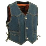 Milwaukee Leather MDK3900 Kids Classic Blue Denim Side Lace Vest - Image 6