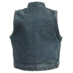 Milwaukee Leather MDK3920 Kids Blue Denim Club Style Snap Front Vest - Image 2