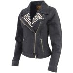Milwaukee Leather MDL2000 Ladies Black Denim Jacket with Studded Spikes - Image 8