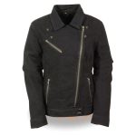 Milwaukee Leather MDL2000 Ladies Black Denim Jacket with Studded Spikes - Image 4