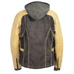 Milwaukee Leather MDL2005 Ladies Hooded Two Tone Black and Beige Denim and Leather Scuba Jacket - Image 2