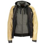 Milwaukee Leather MDL2005 Ladies Hooded Two Tone Black and Beige Denim and Leather Scuba Jacket - Image 5