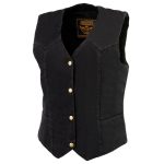 Milwaukee Leather MDL4000 Women’s Black Denim 4-Snap Button Closure Motorcycle Rider Vest - Image 5