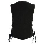Milwaukee Leather MDL4001 Women’s Black Denim Motorcycle Vest with Side Lace and 4 Snap Front - Image 2