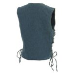 Milwaukee Leather MDL4001 Women’s Blue Side Lace 4 Snap Front Denim Vest - Image 6