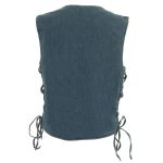 Milwaukee Leather MDL4001 Women’s Blue Side Lace 4 Snap Front Denim Vest - Image 2