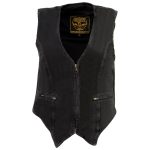 Milwaukee Leather MDL4010 Women’s Black Zipper Front Denim Vest with Side Stretch - Image 7