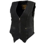 Milwaukee Leather MDL4010 Women’s Black Zipper Front Denim Vest with Side Stretch - Image 5