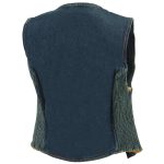 Milwaukee Leather MDL4010 Women’s Blue Zipper Front Denim Vest with Side Stretch - Image 6