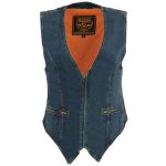 Milwaukee Leather MDL4010 Women’s Blue Zipper Front Denim Vest with Side Stretch - Image 7