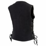Milwaukee Leather MDL4020 Women’s Classic Black ‘6 Pocket’ Side Lace Denim Vest - Image 13