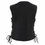 Milwaukee Leather MDL4020 Women’s Classic Black ‘6 Pocket’ Side Lace Denim Vest - Image 9