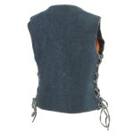 Milwaukee Leather MDL4020 Women’s Classic Blue ‘6 Pocket’ Side Lace Denim Vest - Image 6