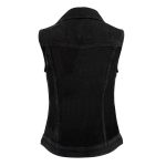 Milwaukee Leather MDL4030 Women’s Black Denim Zipper Front Motorcycle Vest with Studded Spikes - Image 2