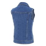 Milwaukee Leather MDL4030 Women’s Blue Denim Zipper Front Motorcycle Vest with Studded Spikes - Image 6