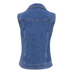 Milwaukee Leather MDL4030 Women’s Blue Denim Zipper Front Motorcycle Vest with Studded Spikes - Image 2