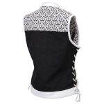 Milwaukee Leather MDL4050 Women’s ‘Skelly’ Black with White Motorcycle Denim Vest w/ Skull Embroidery - Image 16