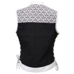 Milwaukee Leather MDL4050 Women’s ‘Skelly’ Black with White Motorcycle Denim Vest w/ Skull Embroidery - Image 15