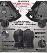 Milwaukee Leather MDL4052 Women’s ‘Skelly’ Black Motorcycle Denim Vest w/ Skull Embroidery - Image 2