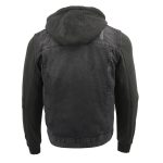 Milwaukee Leather MDM1000 Men’s Black Denim Jacket with Removable Hoodie - Image 2