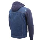 Milwaukee Leather MDM1000 Men’s Blue Denim Jacket with Removable Hoodie - Image 8