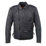 Milwaukee Leather MDM1020 Men’s Black Classic ‘Waxed’ Motorcycle Denim Jacket with Armor - Image 9