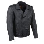 Milwaukee Leather MDM1020 Men’s Black Classic ‘Waxed’ Motorcycle Denim Jacket with Armor