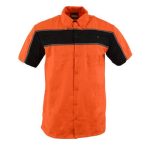 Milwaukee Leather MDM11670 Men’s Orange-Black Mechanic Work Shirt w/ Reflective Strip – Heavy-Duty Button-Up - Image 9