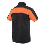 Milwaukee Leather MDM11673 Men’s Black-Orange Mechanic Work Shirt w/ Reflective Strip – Heavy-Duty Button-Up - Image 10