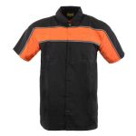Milwaukee Leather MDM11673 Men’s Black-Orange Mechanic Work Shirt w/ Reflective Strip – Heavy-Duty Button-Up - Image 9